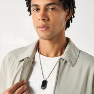 golden tone anti tarnish solitaire pendant necklace with hoop drop earrings set