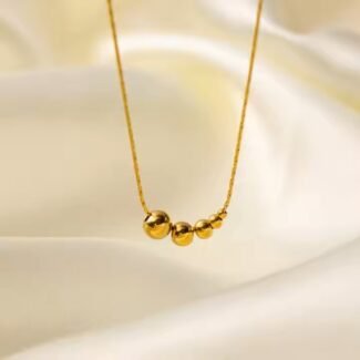 SHAHEEBA Gold Ball Pendant Necklace