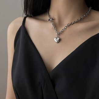 SHAHEEBA Heart Pendant Necklace